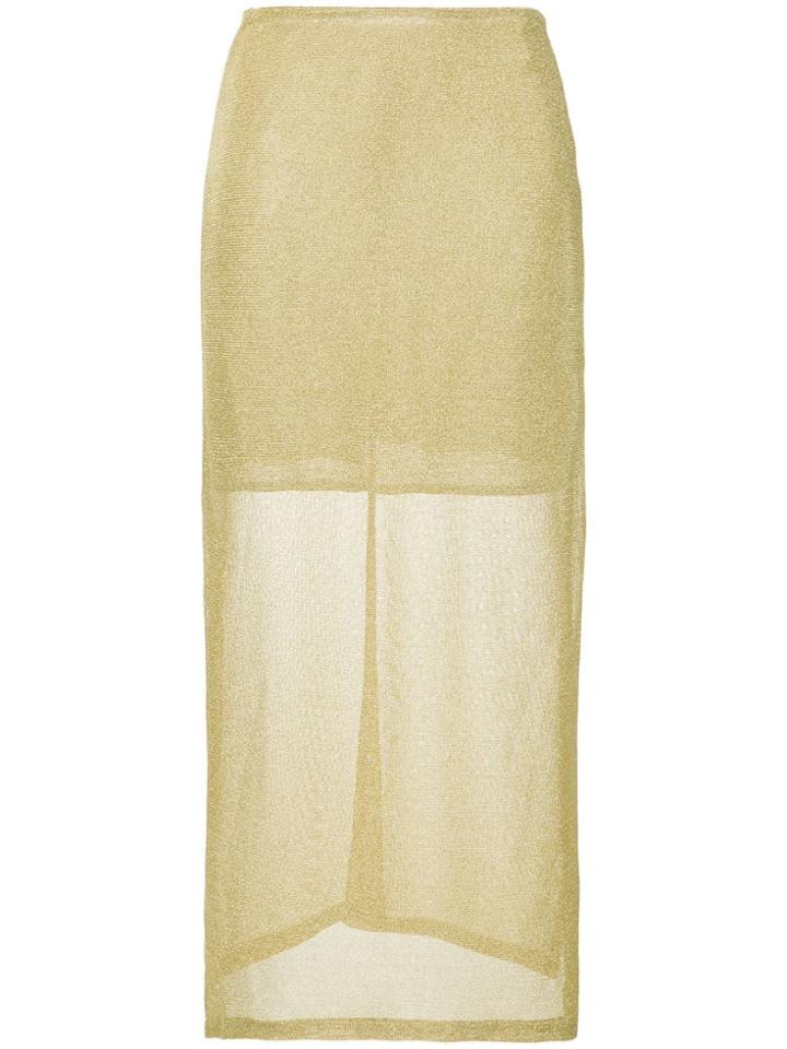 Kacey Devlin Sheer Midi Skirt - Metallic