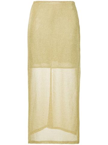Kacey Devlin Sheer Midi Skirt - Metallic