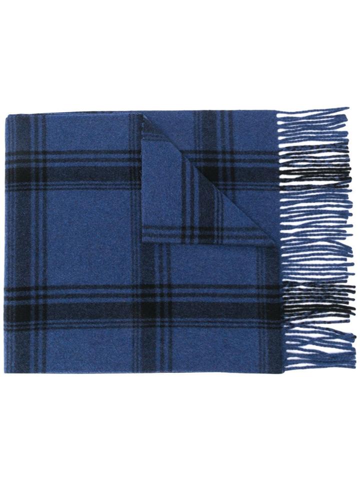 Golden Goose Deluxe Brand Check Scarf - Blue