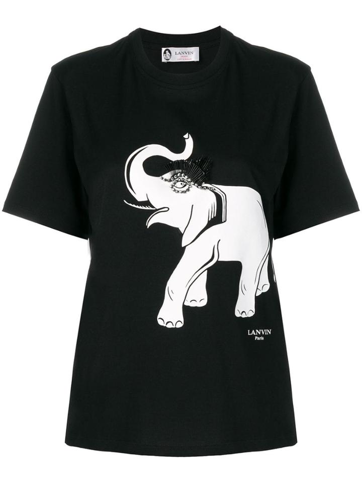 Lanvin Embellished Elephant T-shirt - Black