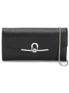 Salvatore Ferragamo Gancio Flap Clutch - Black