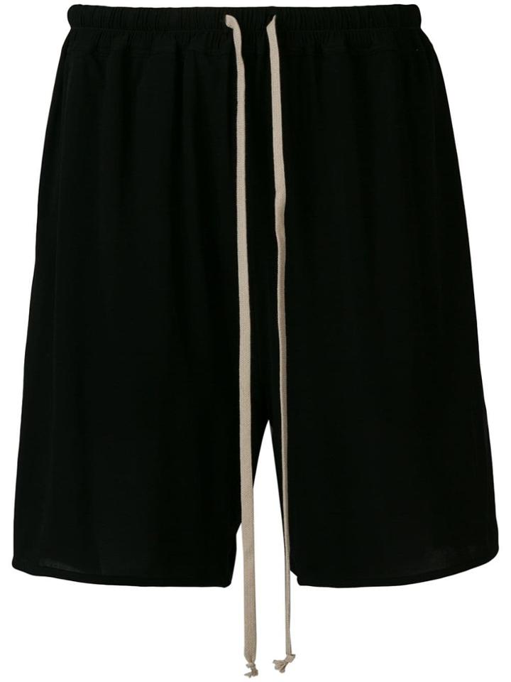 Rick Owens Lilies Drawstring Waist Shorts - Black