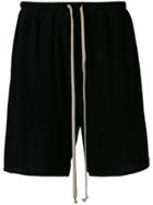 Rick Owens Lilies Drawstring Waist Shorts - Black