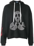 Lost Daze Skull Dove Glitter Hoodie - Black