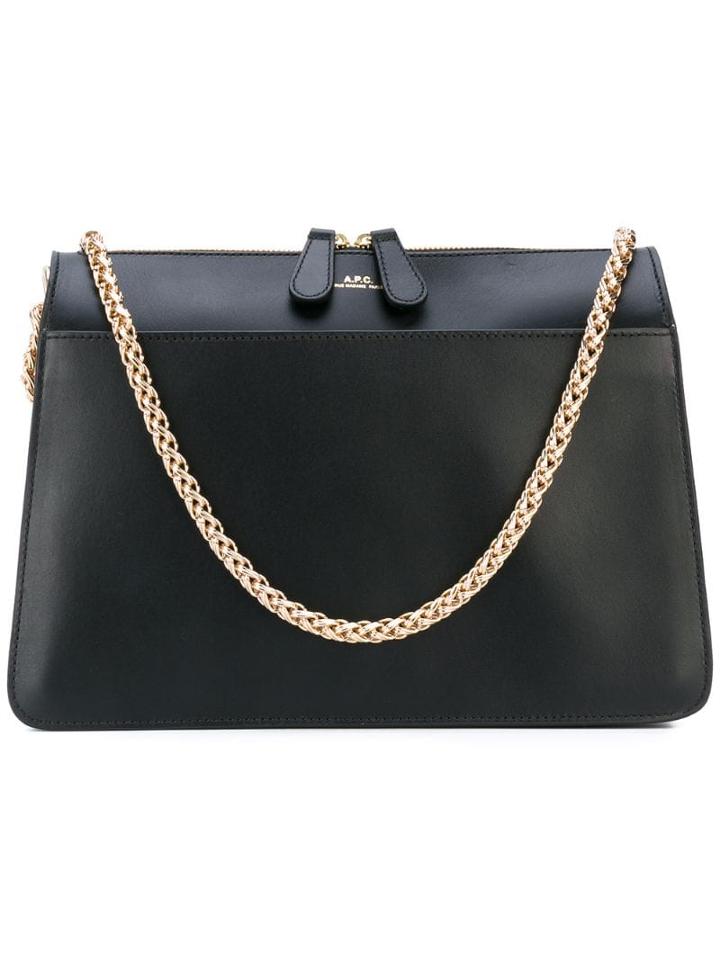 A.p.c. Gold Chain Strap Shoulder Bag - Black