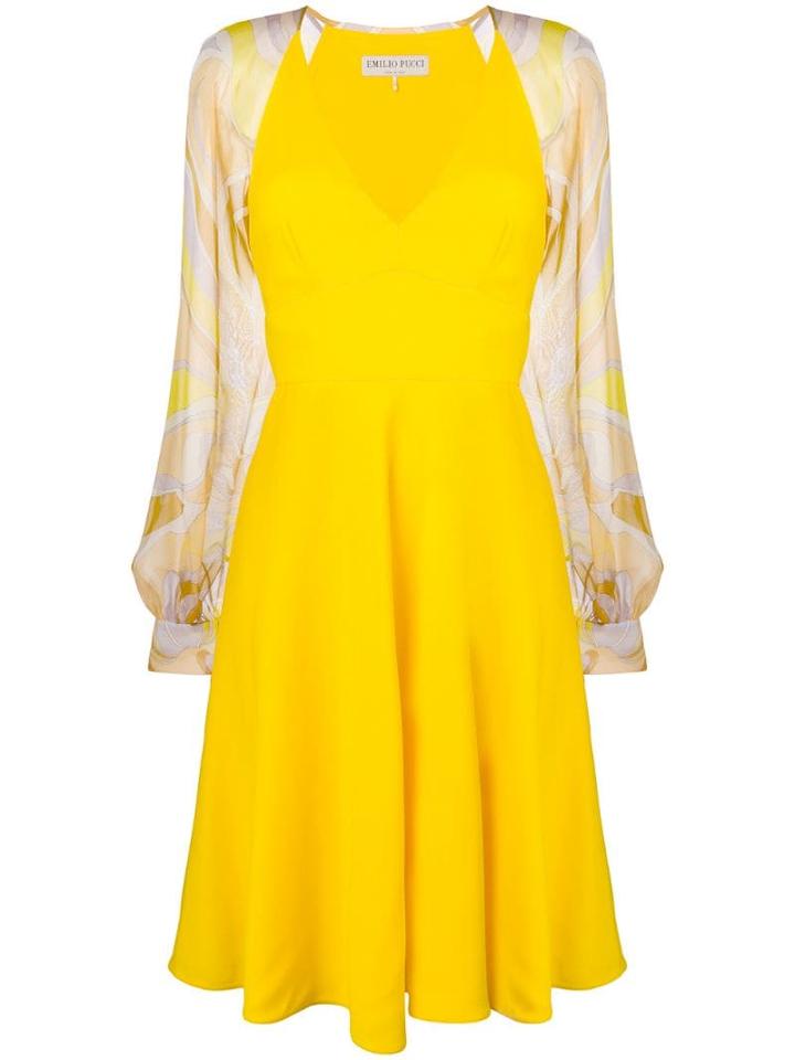 Emilio Pucci Yellow Contrast Sleeve Dress