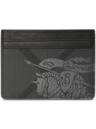 Burberry Ekd London Check And Leather Card Case - Grey
