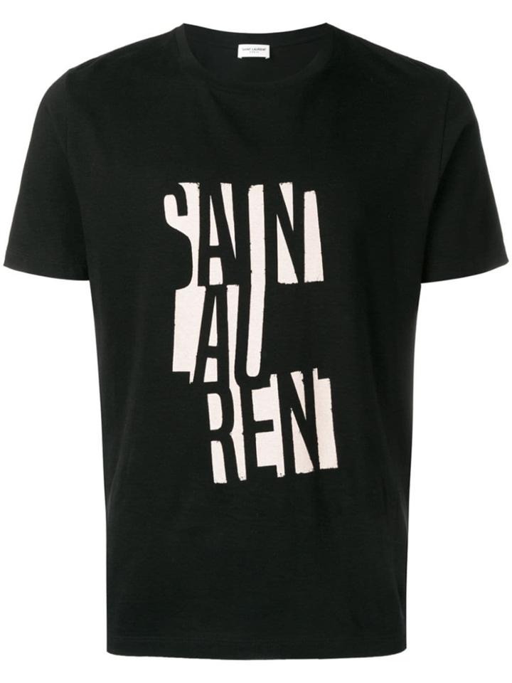 Saint Laurent Deconstructed Logo T-shirt - Black