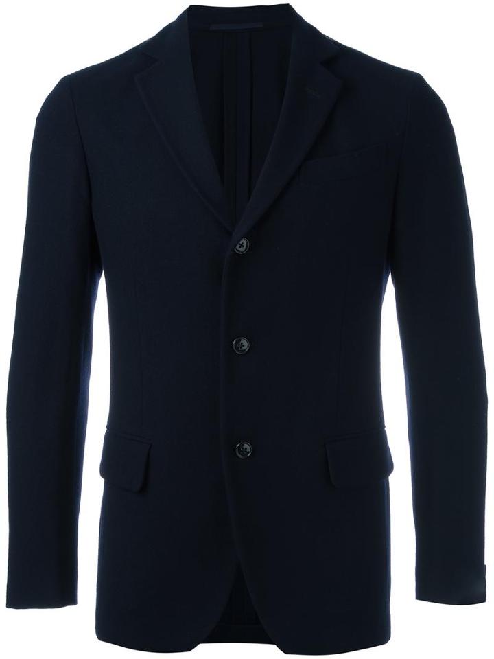 Mp Massimo Piombo Three-button Blazer, Men's, Size: 50, Blue, Cupro/wool/cashmere