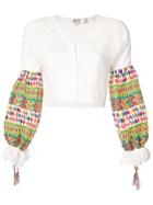 All Things Mochi Contrast Sleeve Shirt - White