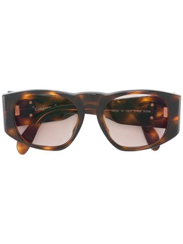 Chanel Vintage Oversized Sunglasses, Women's, Green