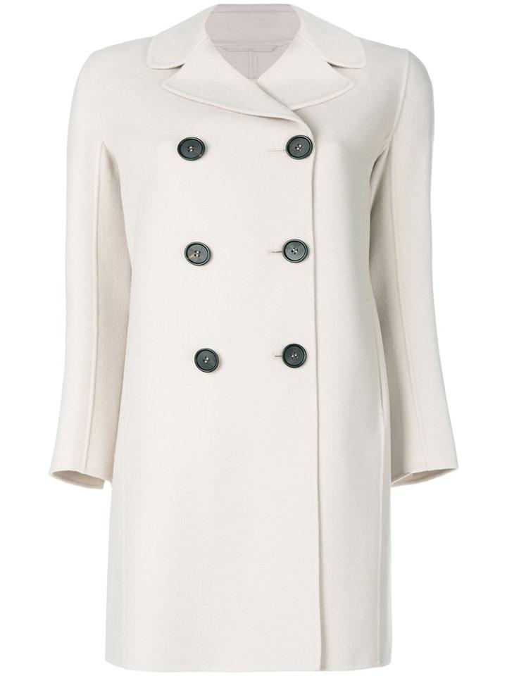 's Max Mara - Double Breasted Coat - Women - Silk/angora/virgin Wool - 34, Nude/neutrals, Silk/angora/virgin Wool