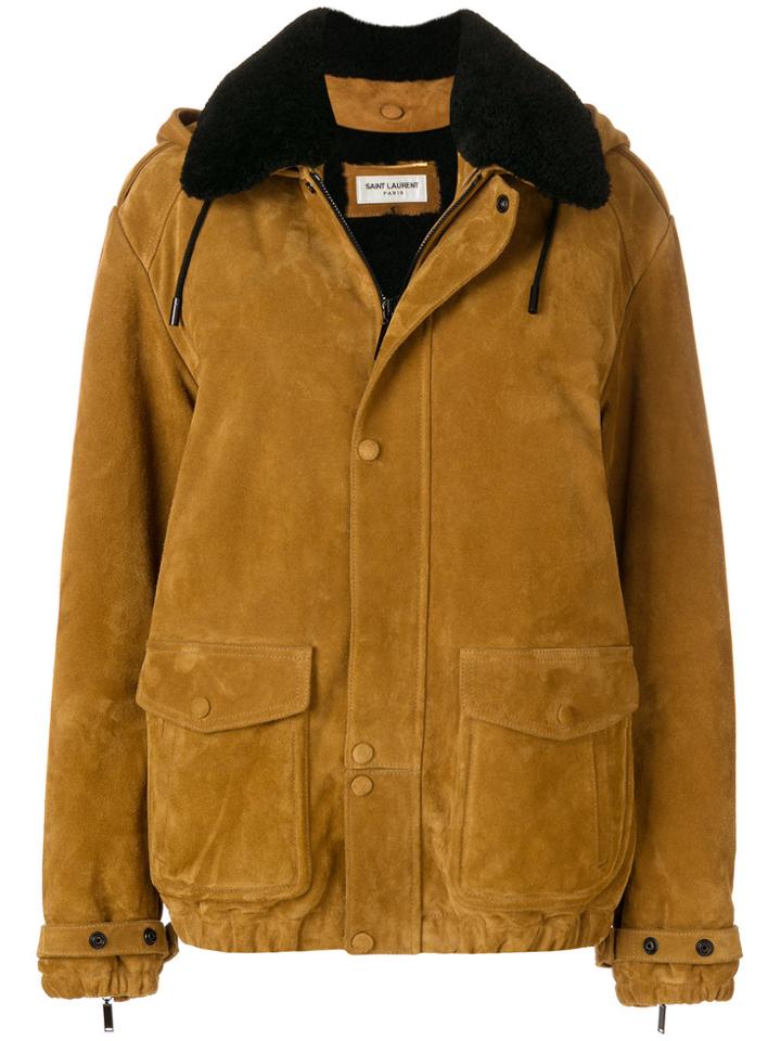 Saint Laurent Relaxed Long Sleeved Jacket - Brown