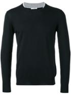 Paolo Pecora Double Collar Jumper, Men's, Size: Small, Black, Cotton