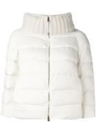Herno Cropped Puffer Jacket, Women's, Size: 44, White, Cotton/polyamide/polyurethane/feather Down
