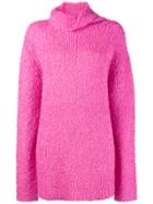 Sies Marjan Large Neck Knit Sweater - Pink & Purple