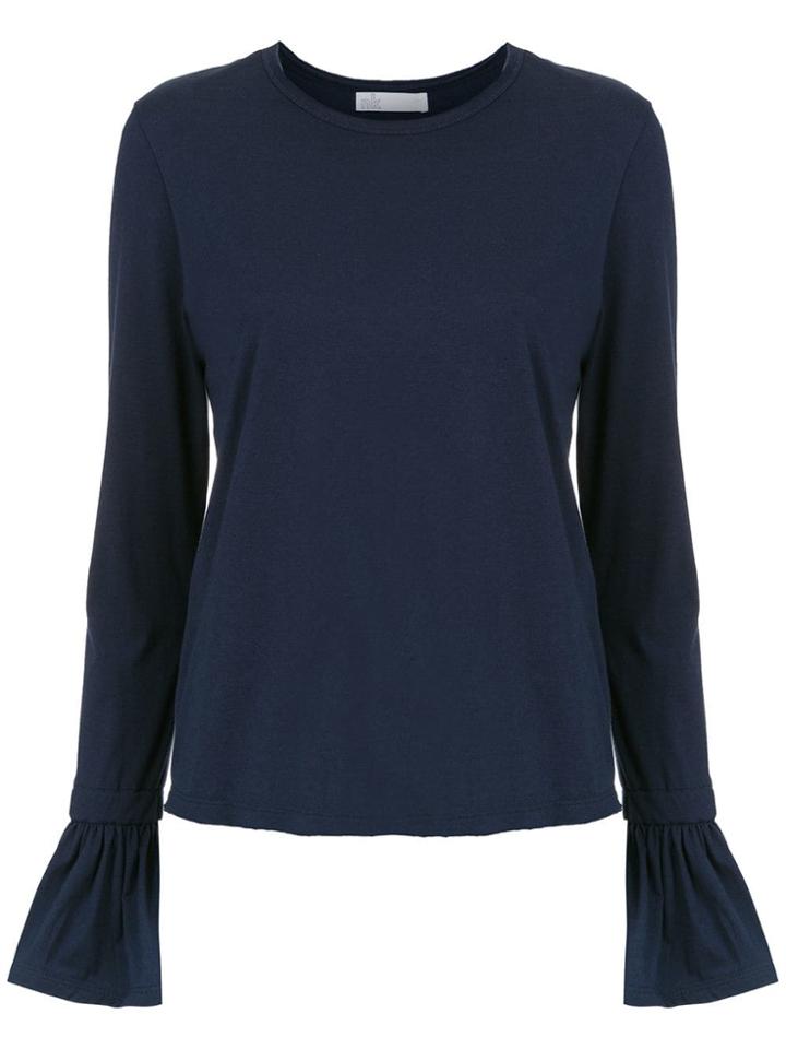 Nk Ruffled Sleeves Blouse - Blue