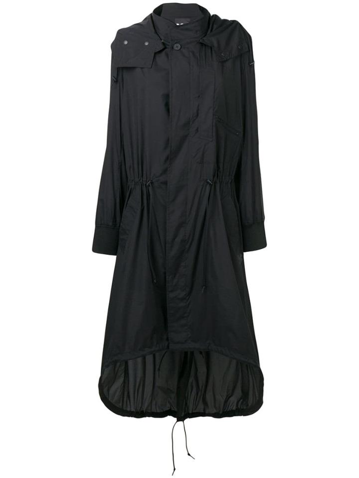 Y-3 Long Lightweight Parka Coat - Black