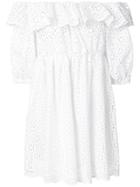 Msgm Off-the-shoulder Broderie Dress - White