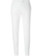 Eleventy Classic Slim Fit Trousers, Women's, Size: 30, White, Cotton/polyester/spandex/elastane