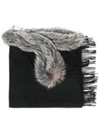 N.peal Long Trimmed Shawl - Black