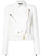 Alexandre Vauthier Cropped Moto Jackert - White