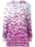 Giamba Glittery Stripes Hoodie, Women's, Size: 42, White, Cotton/polyester