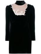 Vivetta Embroidered Velvet Dress - Black