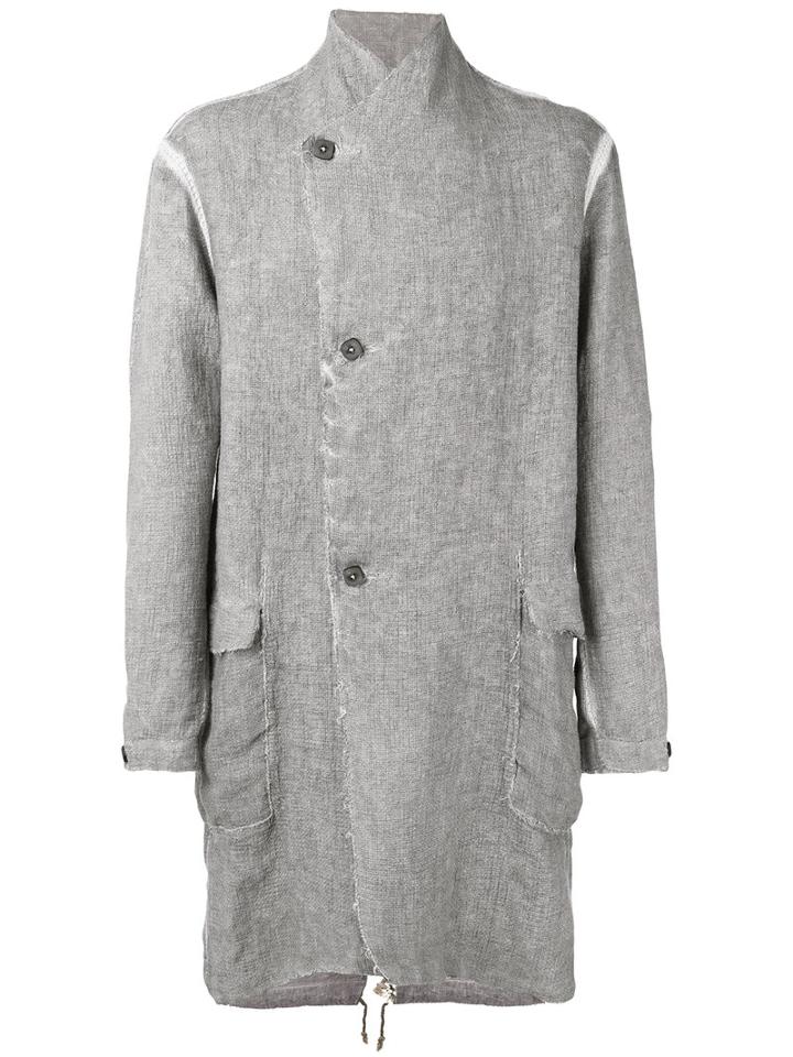 Transit - Double Breasted Coat - Men - Linen/flax - M, Grey, Linen/flax