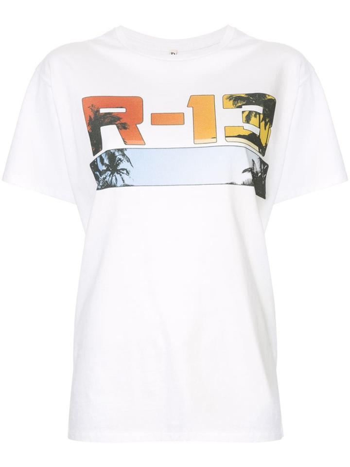 R13 Logo Print T-shirt - White
