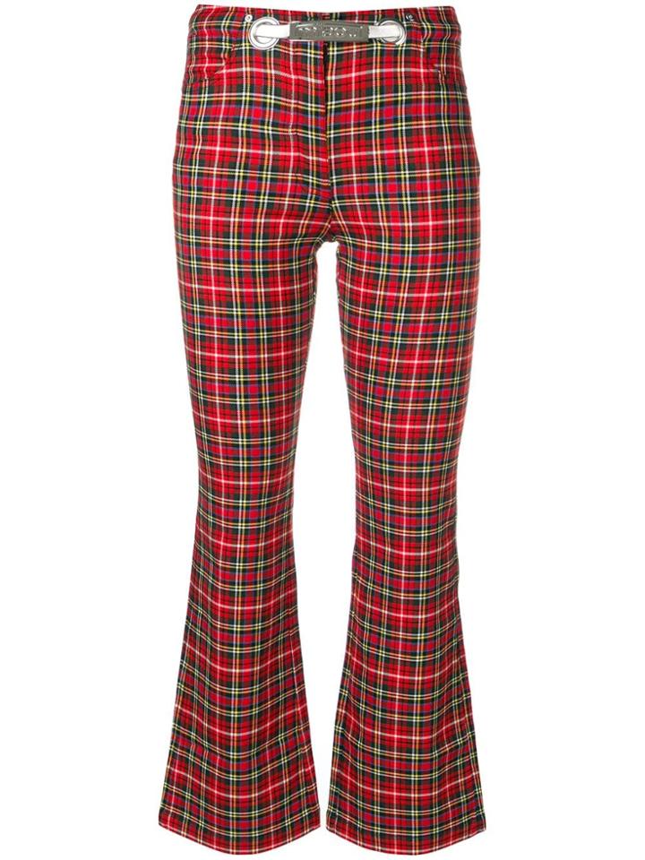 Miaou Plaid Cropped Flared Trousers