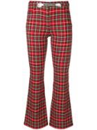 Miaou Plaid Cropped Flared Trousers