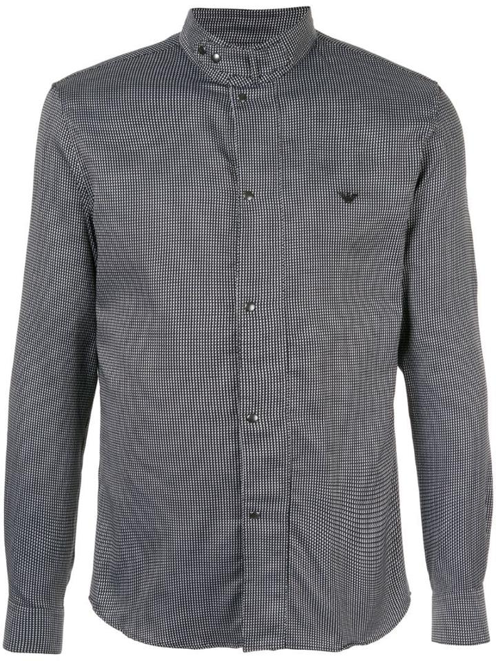 Emporio Armani Stand-up Collar Shirt - Black