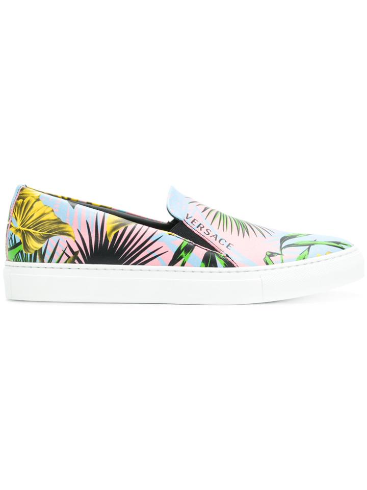 Versace Printed Slip-on Sneakers - Multicolour