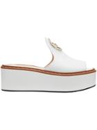 Fendi Platform F Logo Sandals - White