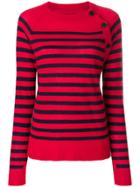 Zadig & Voltaire Reglis Striped Embellished Top - Red