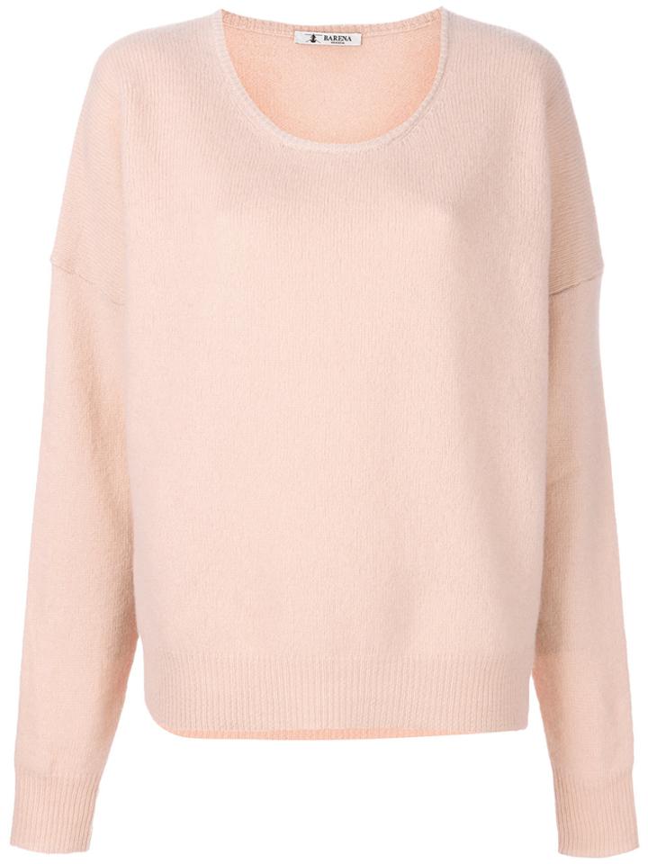 Barena Round Neck Baggy Sweater - Pink & Purple