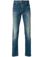Saint Laurent Slim-fit Faded Jeans - Blue