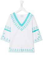 Elizabeth Hurley Beach Kids Embroidered Beach Kaftan, Girl's, Size: 9 Yrs, White