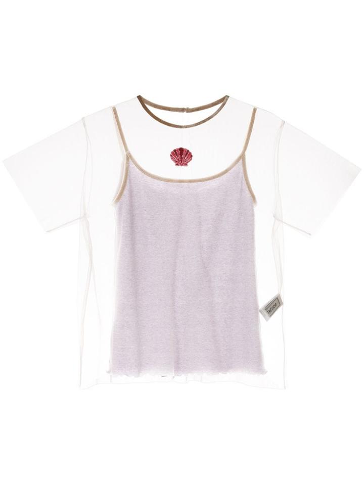 Tu Es Mon Trésor Layered Vest Top - Purple