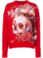 Alexander Mcqueen Skull Print Sweatshirt - Red