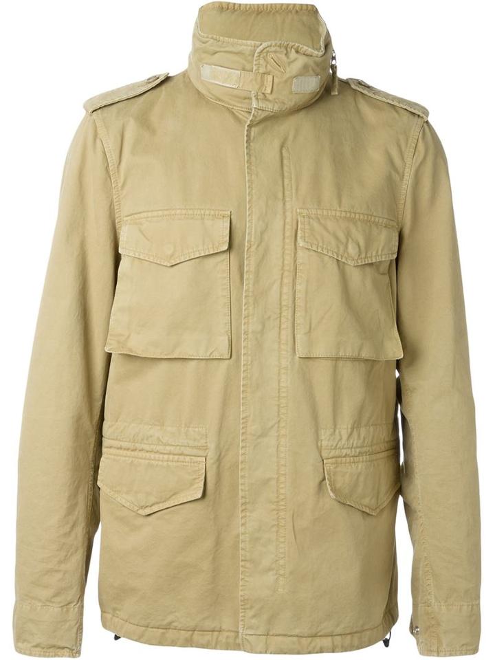 Aspesi Button Down Military Jacket, Men's, Size: L, Nude/neutrals, Cotton