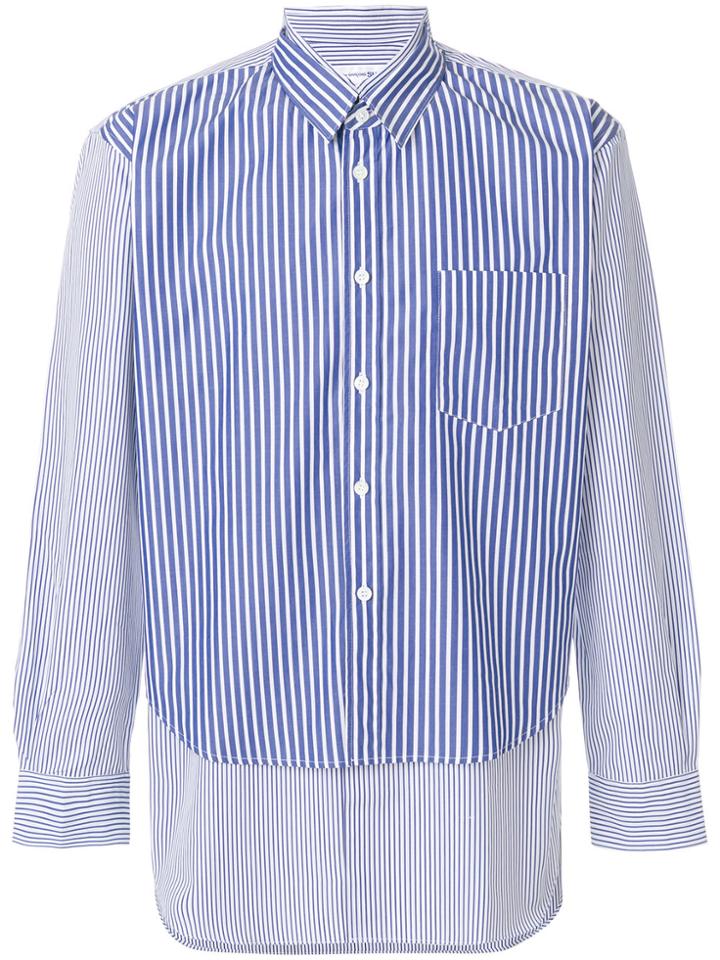 Comme Des Garçons Shirt Layered Striped Shirt - Blue