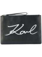 Karl Lagerfeld Logo Clutch - Black