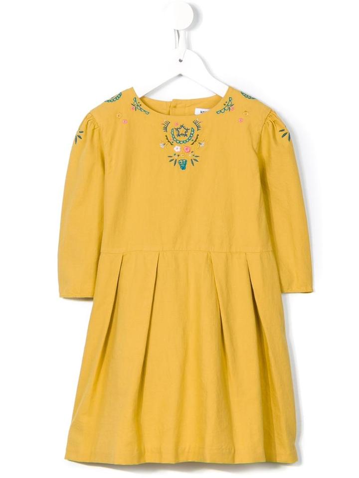 Knot Embroided Detail Dress, Girl's, Size: 6 Yrs, Yellow/orange