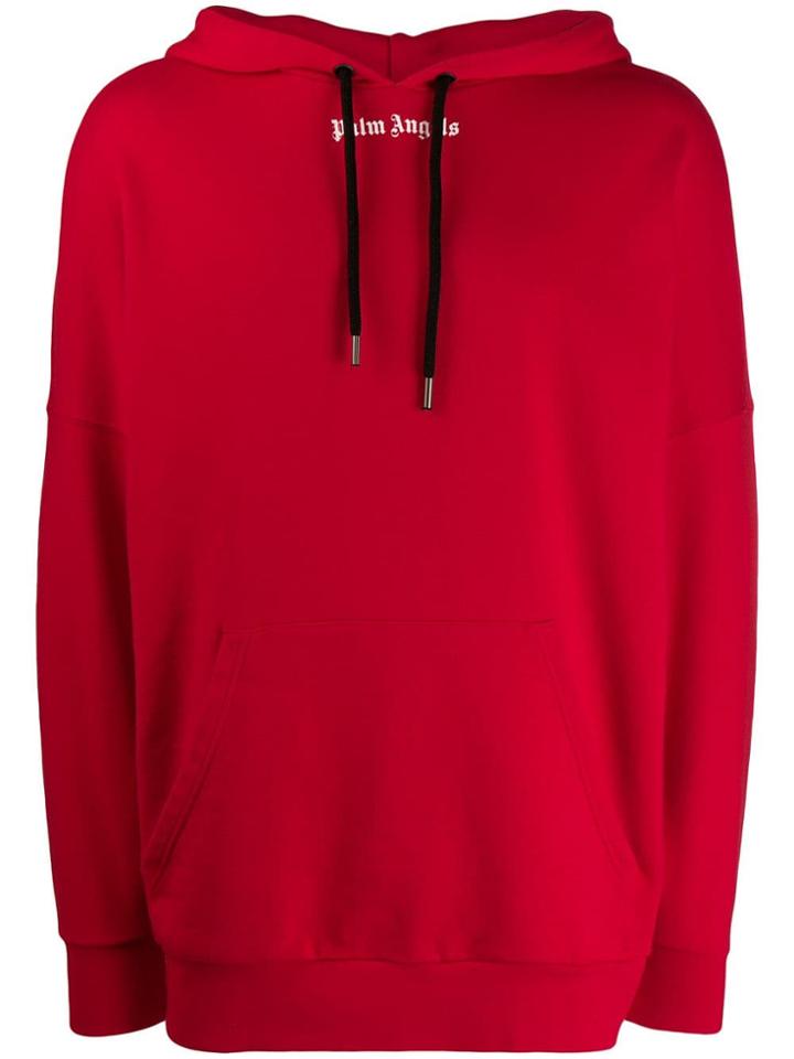 Palm Angels Logo Hoodie - Red