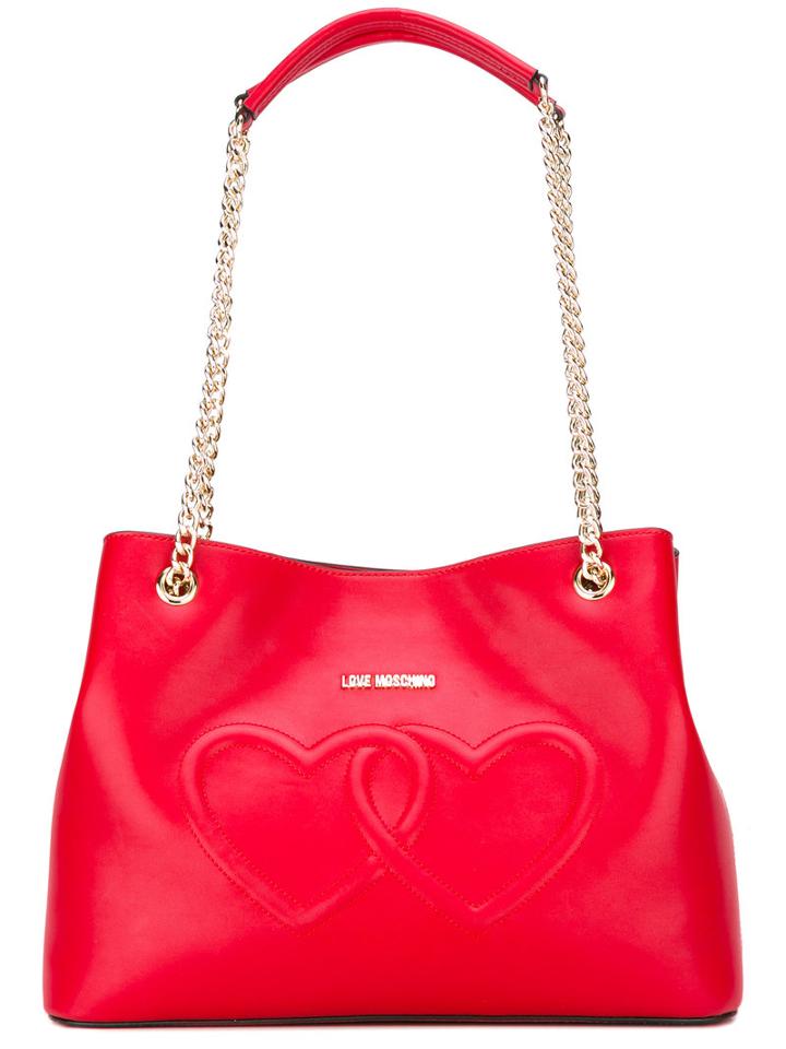 Love Moschino Heart Shoulder Bag, Women's, Red, Polyurethane