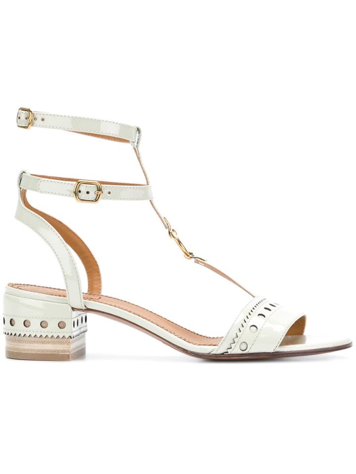 Chloé Perry T-bar Sandals - Green