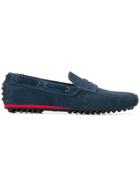 Car Shoe Pebbled Sole Loafers - Blue