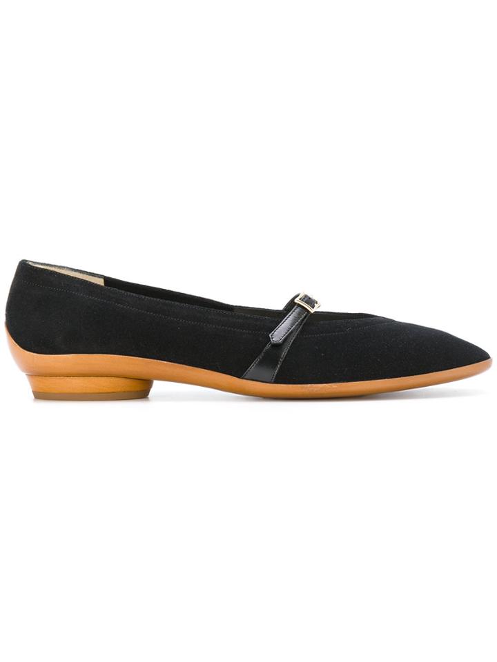Salvatore Ferragamo Strap Low Heel Sandals - Black